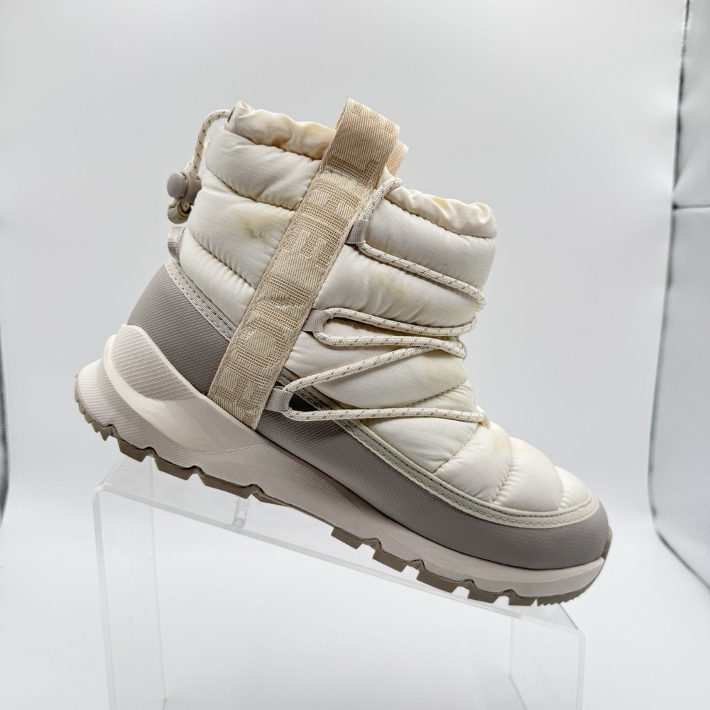 The North Face Thermoball Lace Up Boots White Grey Womens Size 7 Snow